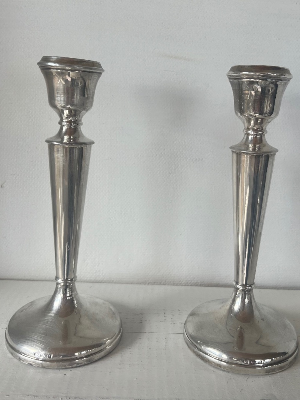 Birks Sterling Silver 8" Candlesticks Pair - Classic Weighted Design